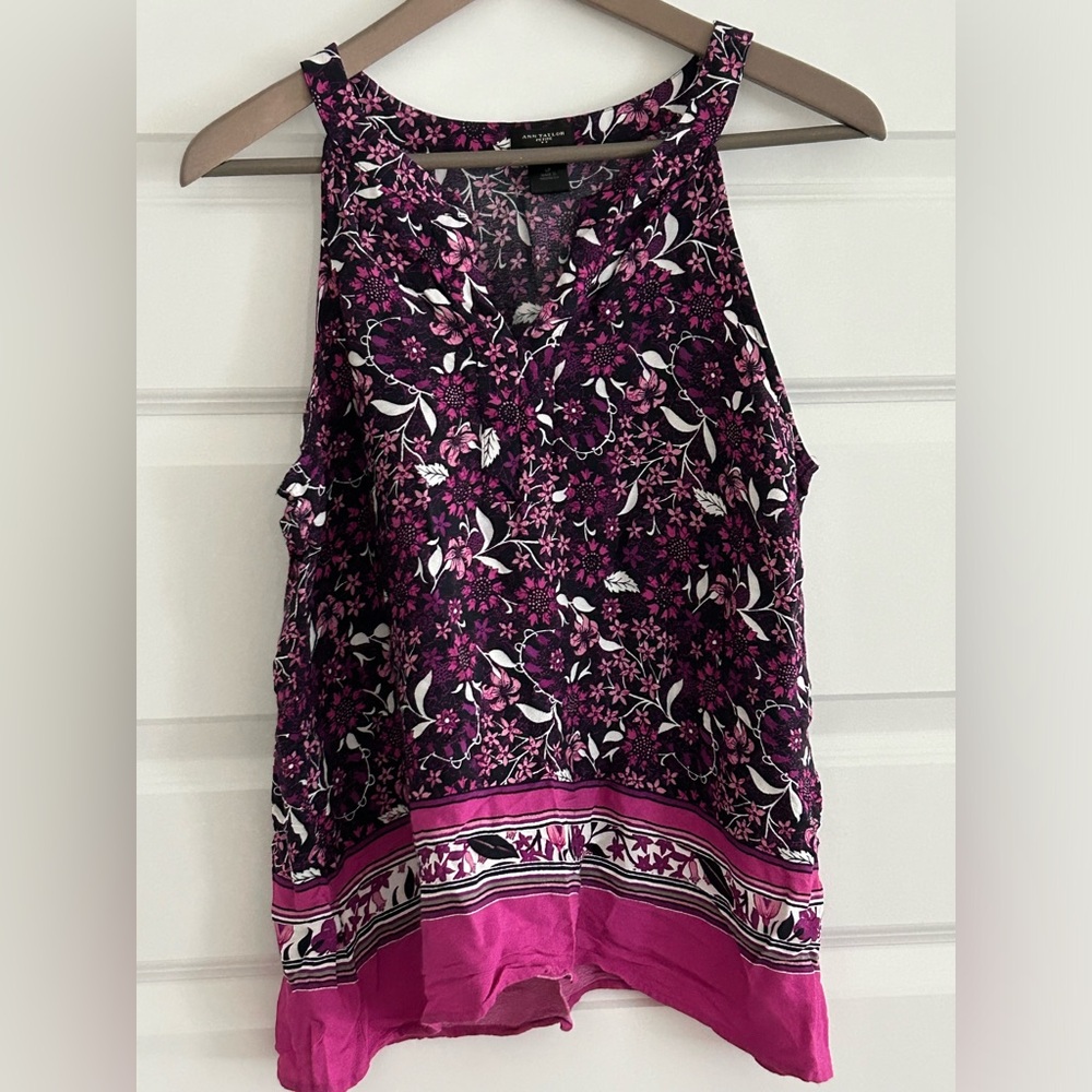 Ann Taylor Petite Sleeveless Top Pink Purple Size LP